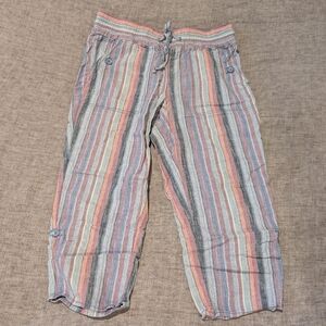 Striped Casual Capri Pants Size 4P